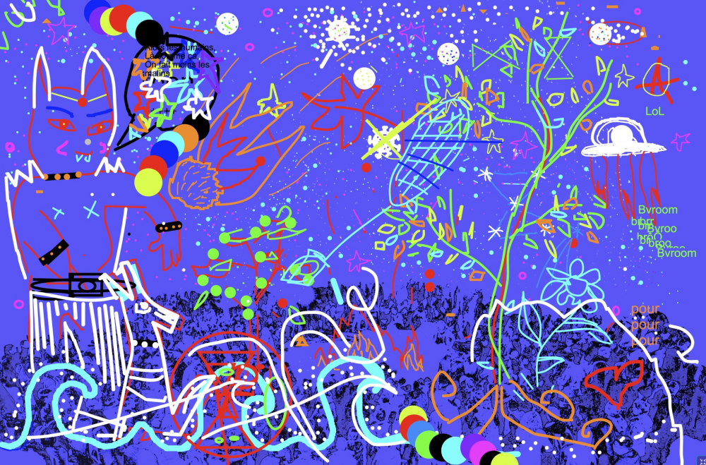 Atelier du 26 04 2020 | dessin collectif avec extinction rebellion, atelier à 15 personnes en ligne sur big blue button.