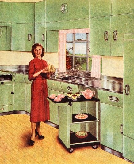 Cuisine et meuble à roulette | Cuisine années 1960 (?)