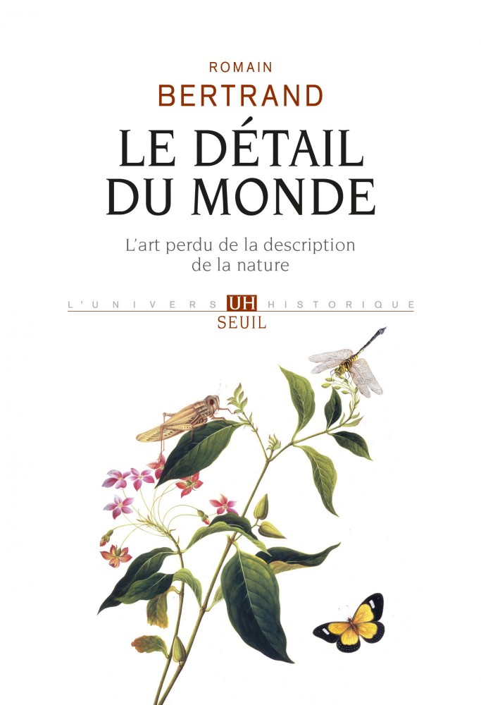 Le Détail du monde, L'art perdu de la description de la nature | Les mots nous manquent pour dire le plus banal des paysages. Vite à court de phrases, nous sommes incapables de faire le portrait d’une orée. Un pré, déjà, nous met à la peine, que grêlent l’aigremoine, le cirse et l’ancolie. Il n’en a pourtant pas toujours été ainsi. Au temps de Goethe et de Humboldt, le rêve d’une « histoire naturelle » attentive à tous les êtres, sans restriction ni distinction aucune, s’autorisait des forces combinées de la science et de la littérature pour élever la « peinture de paysage » au rang d’un savoir crucial. La galaxie et le lichen, l’enfant et le papillon voisinaient alors en paix dans un même récit. Ce n’est pas que l’homme comptait peu : c’est que tout comptait infiniment. Des croquis d’Alfred Wallace aux « proêmes » de Francis Ponge, des bestiaires de William Swainson aux sonnets de Rainer Maria Rilke, ce livre donne à entendre le chant, aussi tenace que ténu, d’un très ancien savoir sur le monde – un savoir qui répertorie les êtres par concordances de teintes et de textures, compose avec leurs lueurs des dictionnaires éphémères, s’abîme et s’apaise dans le spectacle de leurs métamorphoses.