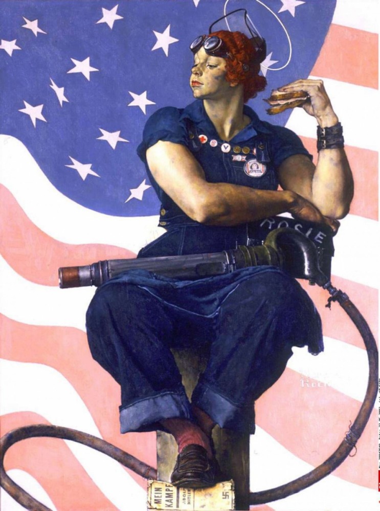 Rosie la riveteuse publicité v2 bleu de travail et pain de mie | 